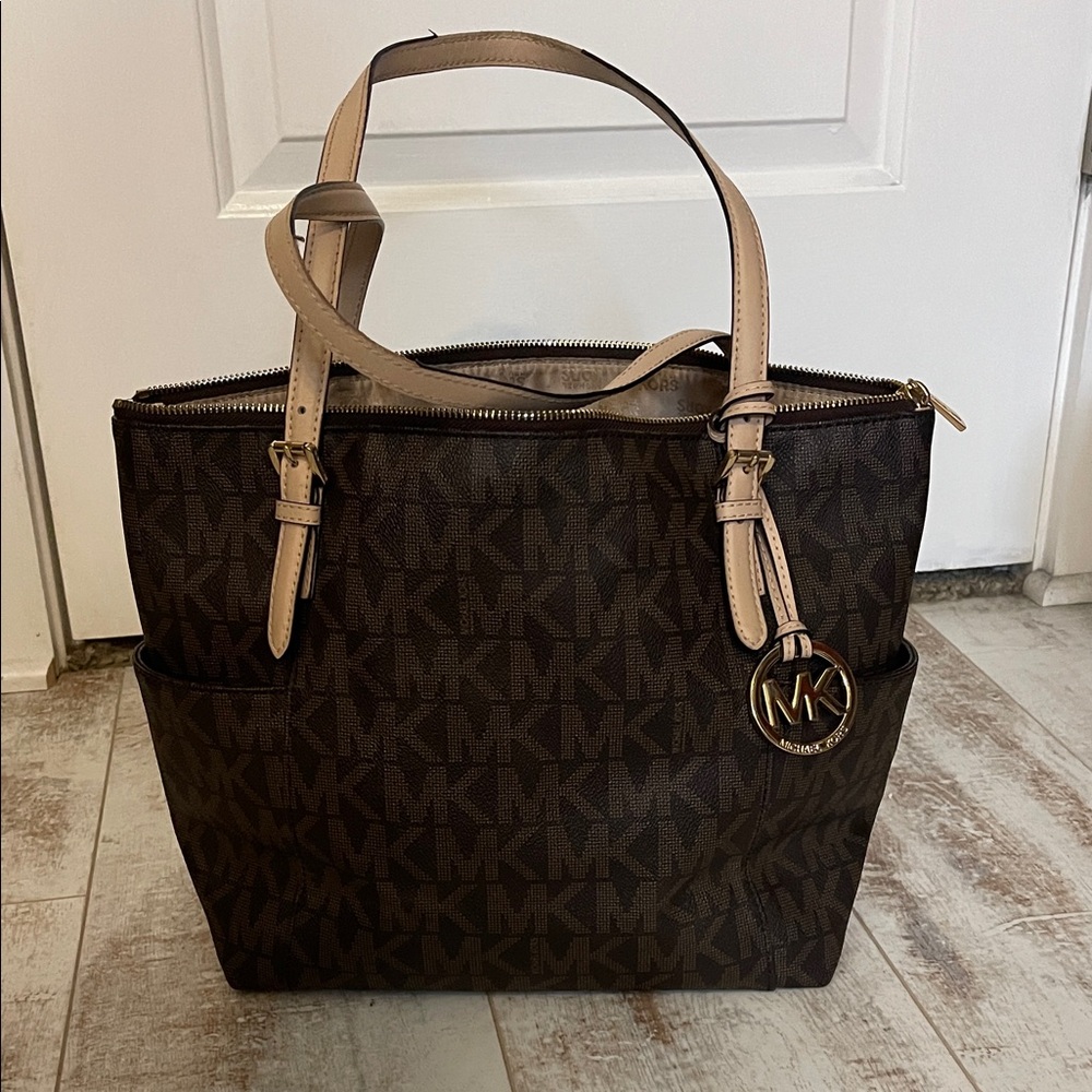 Michael Kors Dark Brown and Tan Tote